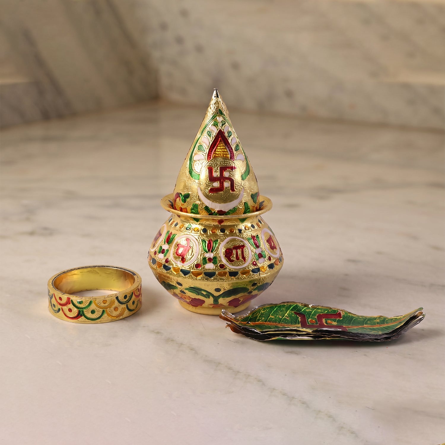 Traditional Decorative Pooja Kalash (1 Set)