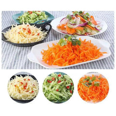 Manual Rotary Drum Grater and Slicer, Stainless Steel 3 Drum Vegetable Cutter (1 Set)