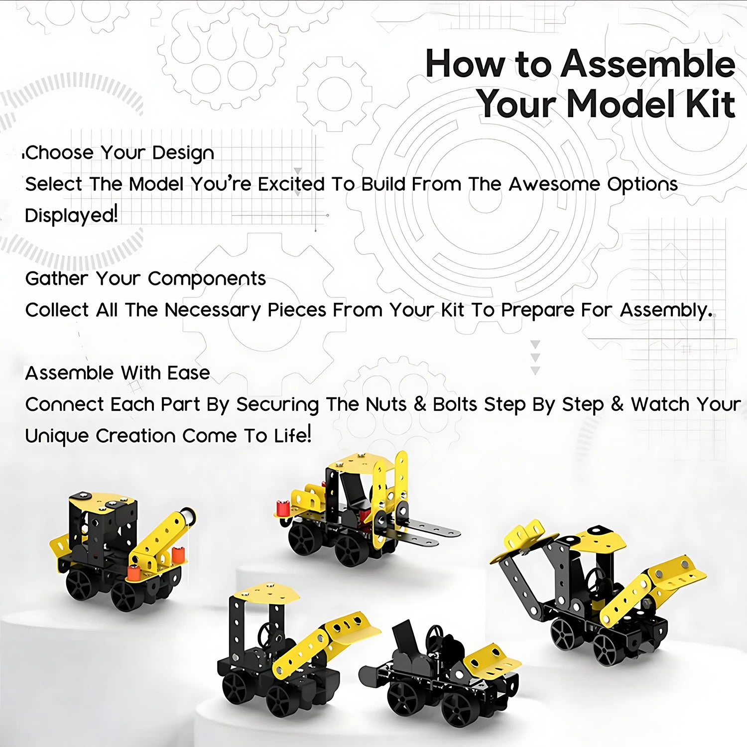 Aditi Mecha Racer kit components laid out on a table