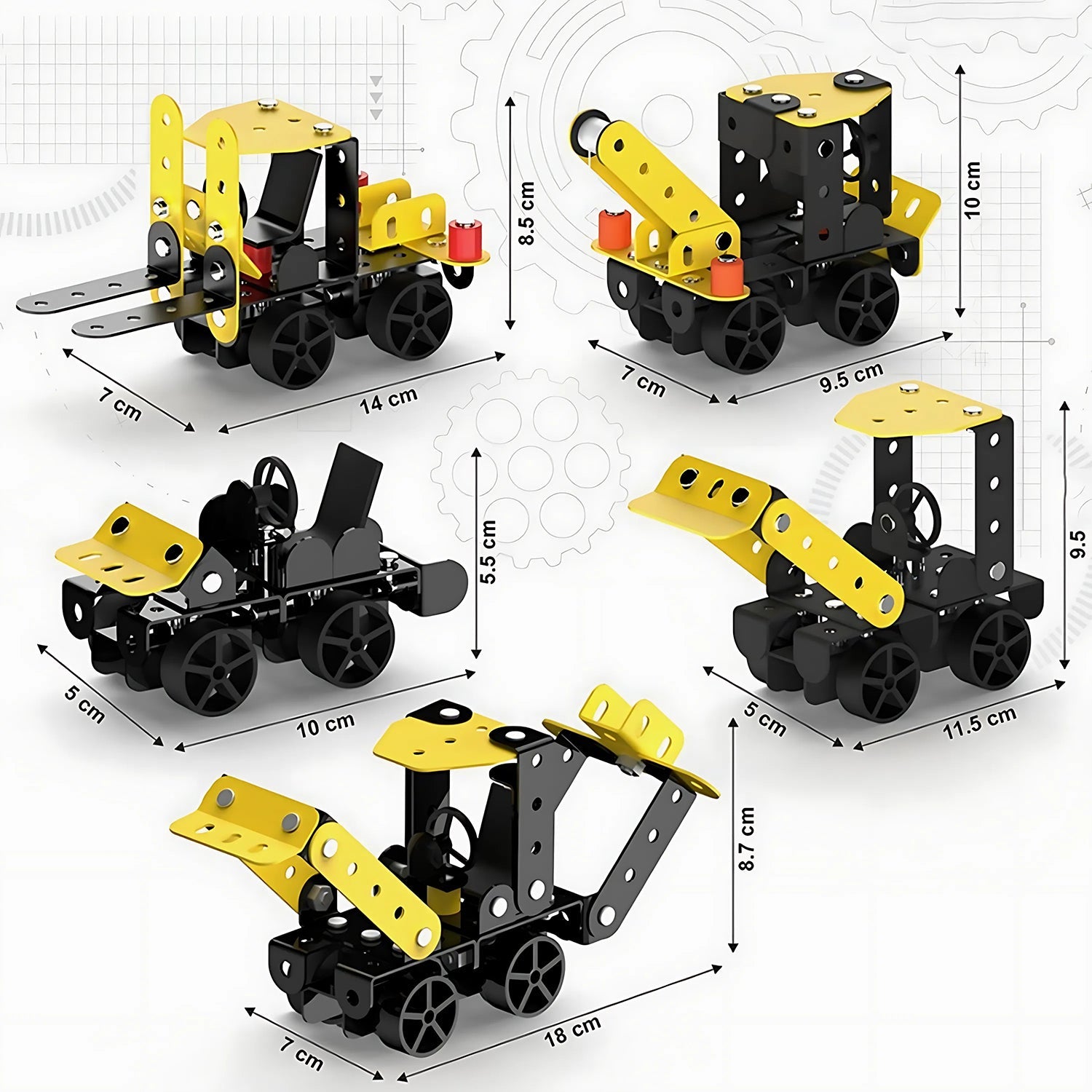 Assembled crane model from Aditi Mecha Racer STEM kit