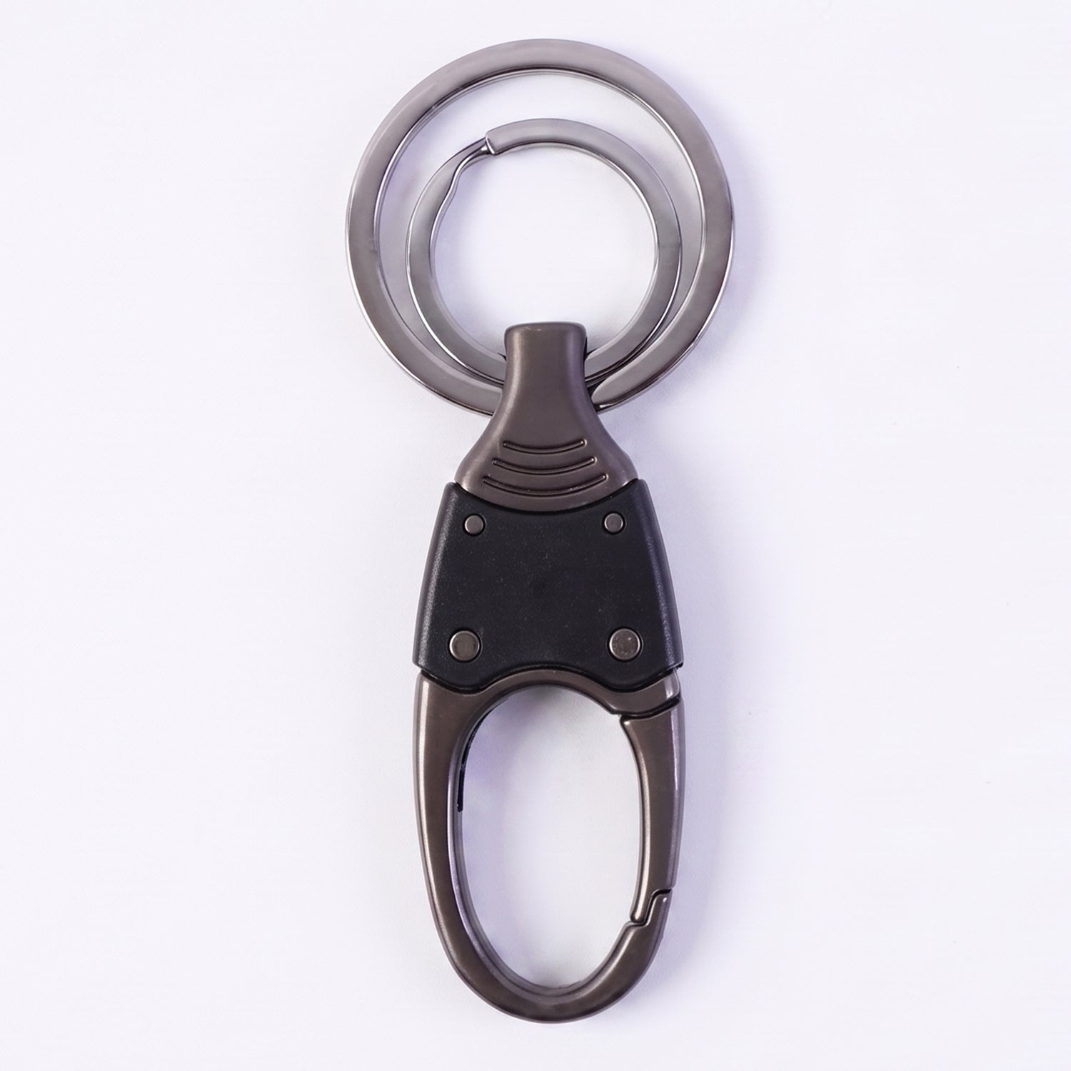 Dual ring metal key holder holding multiple keys