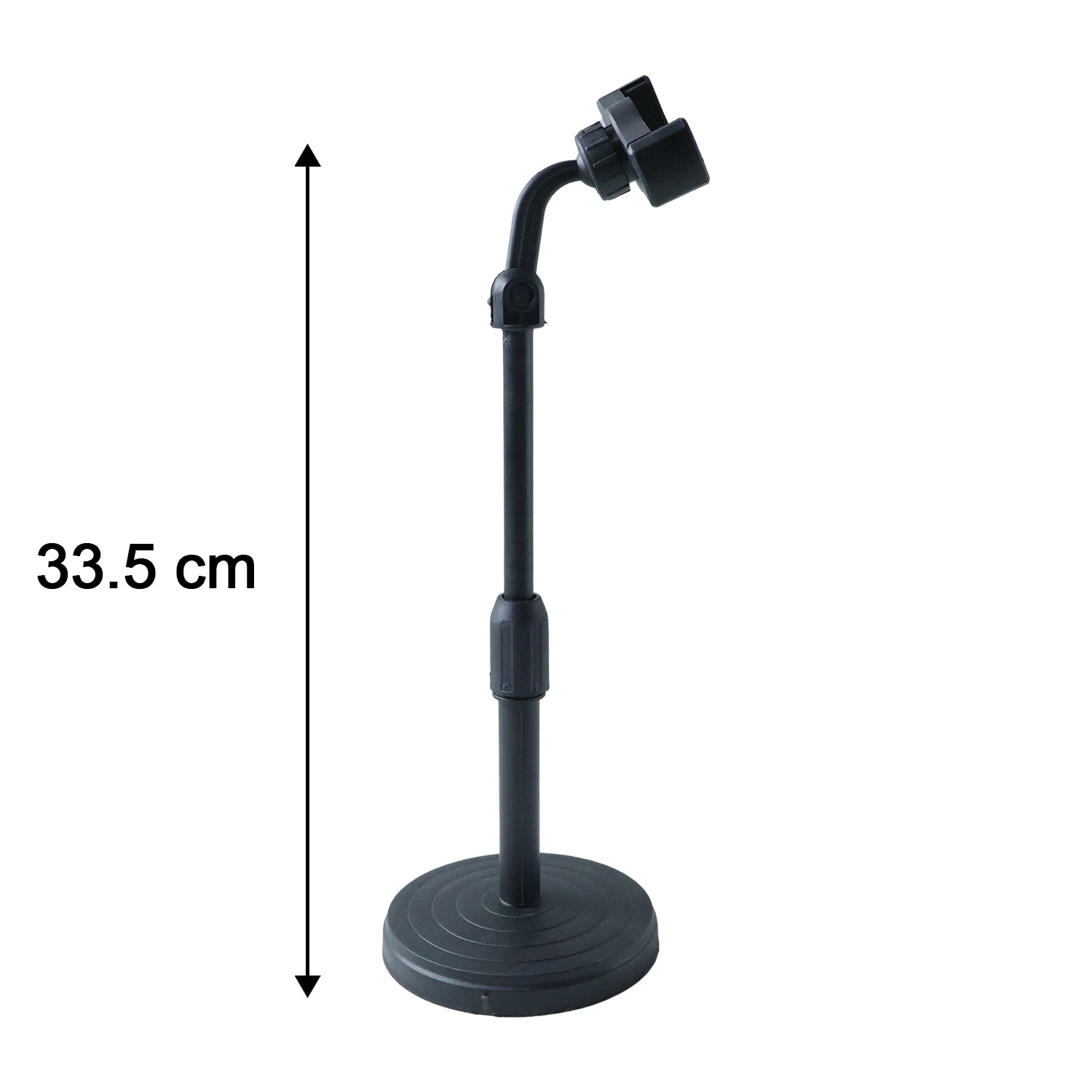 Flexible mobile phone holder showing size