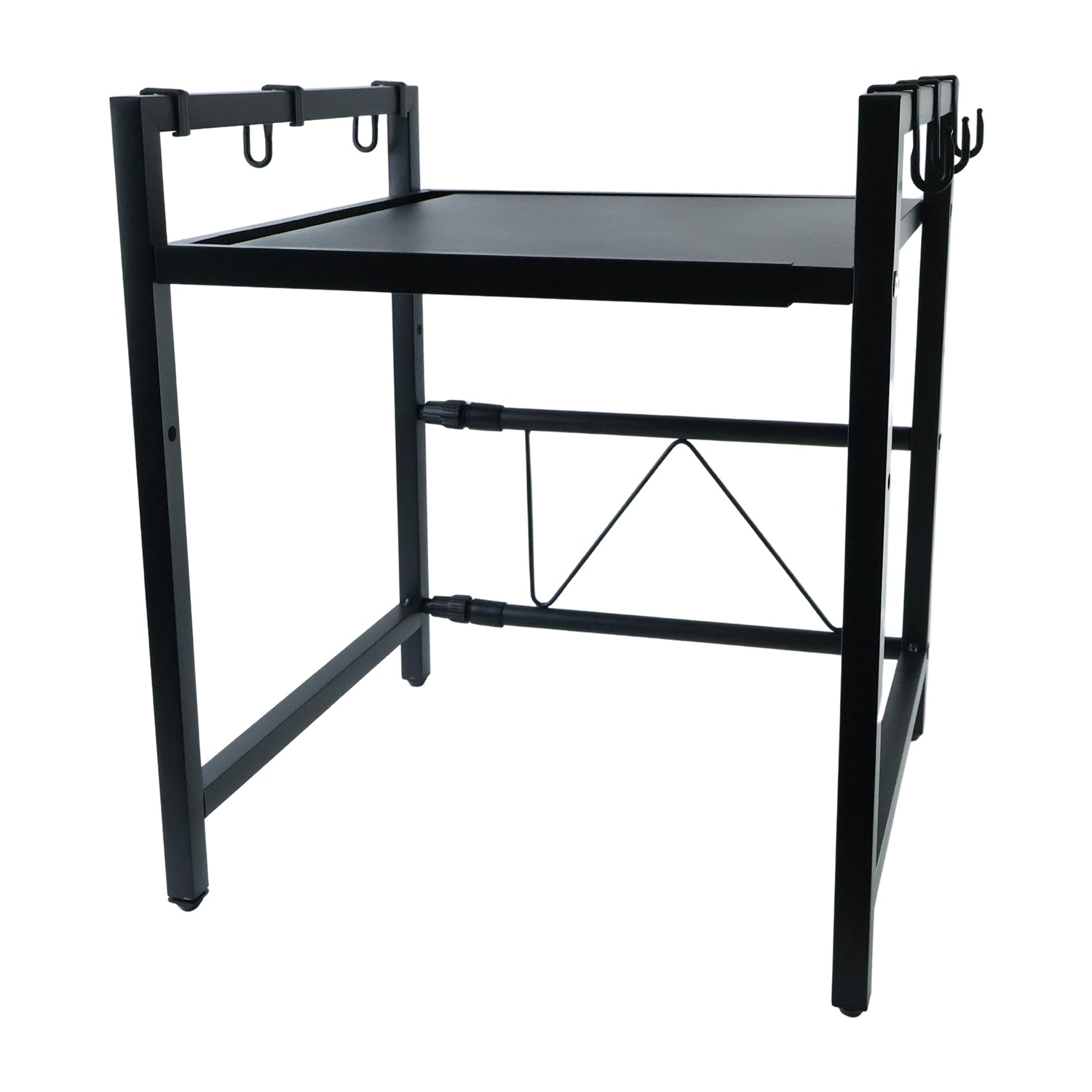 Microwave oven storage rack on white background