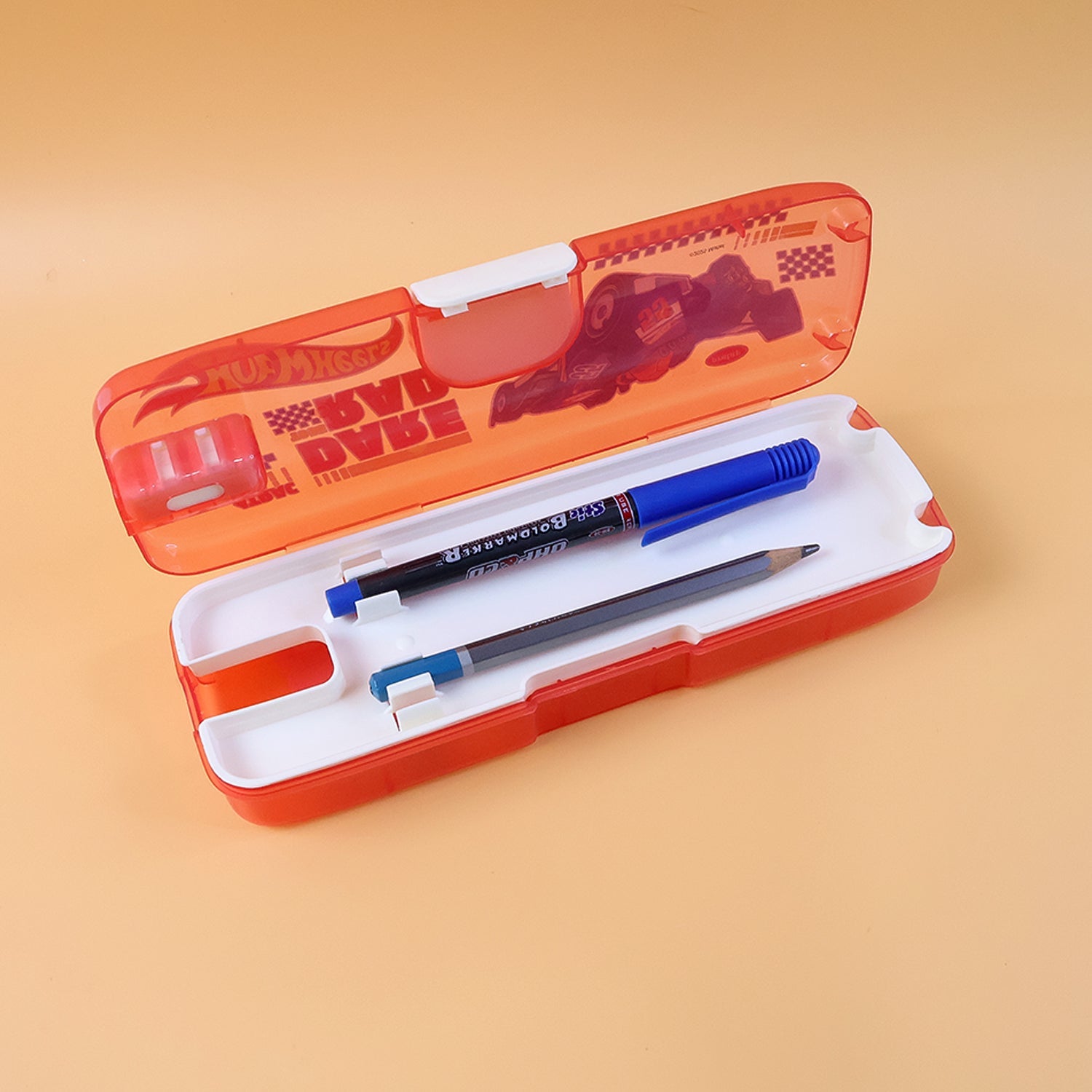 Open Pencil Box with illuminated LED light