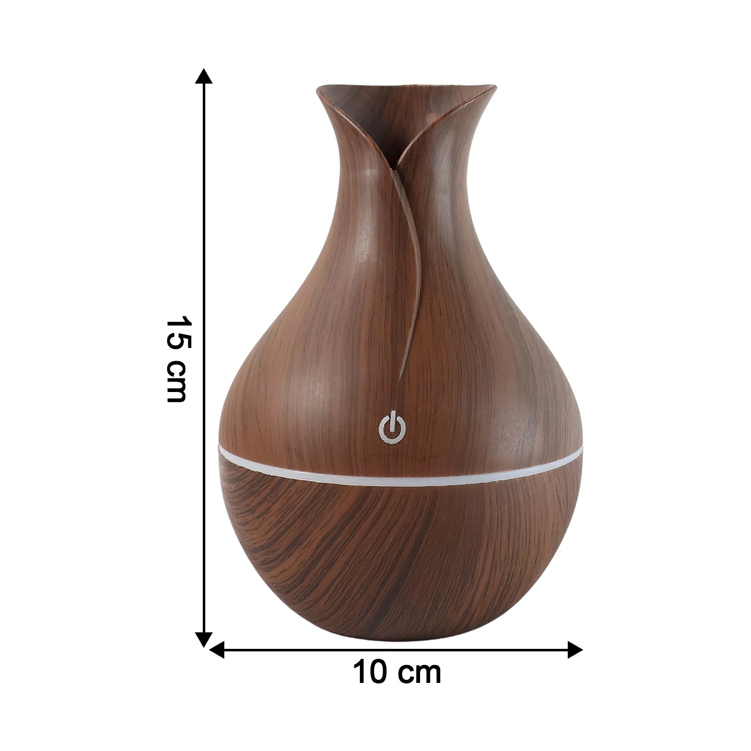 Mini Wooden Vase Pot Diffuser humidifier angled view