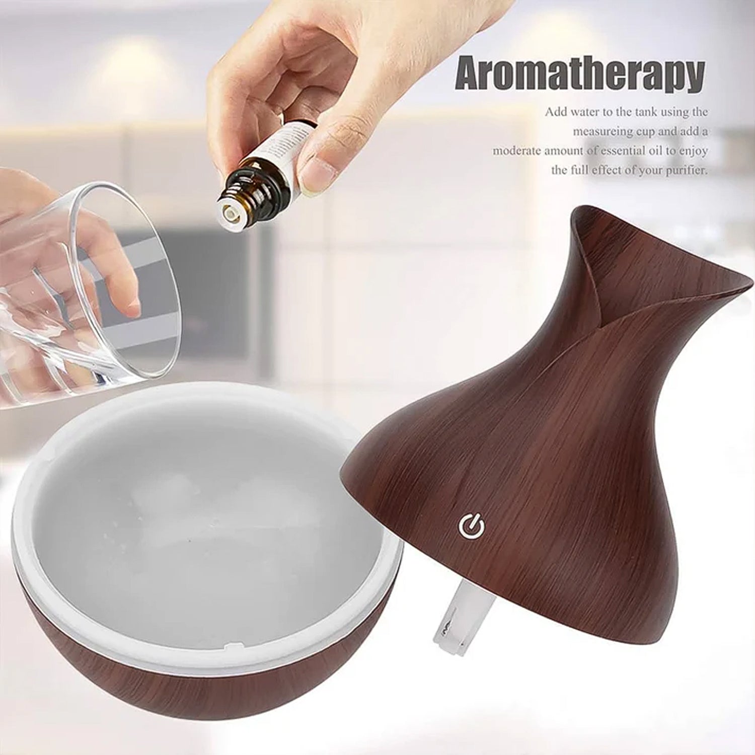 Mini Wooden Vase Pot Diffuser humidifier extra image 1