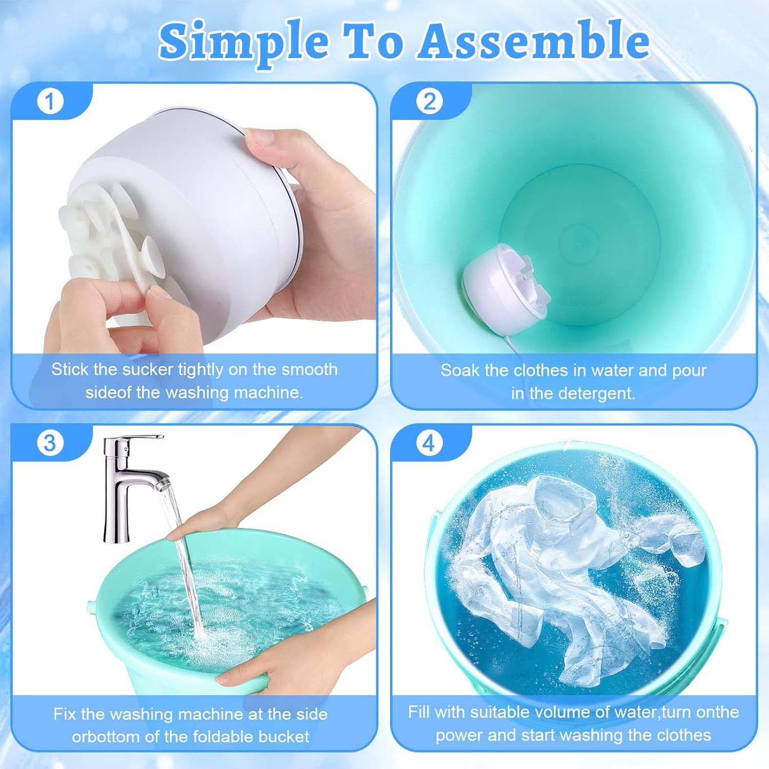 Mini Turbo Washing Machine â€“ Portable USB Washer for Home & Small Spaces