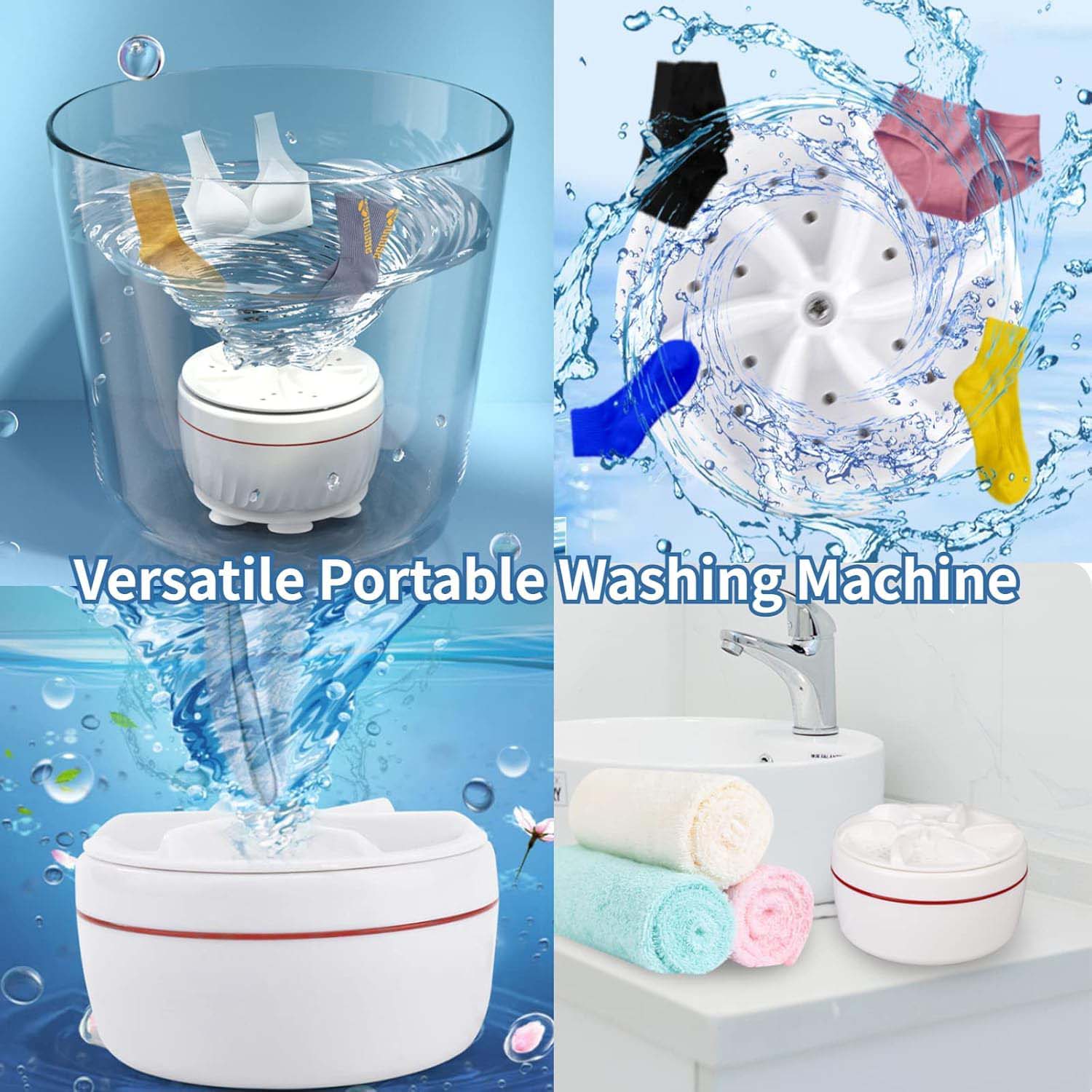 Mini Turbo Washing Machine â€“ Portable USB Washer for Home & Small Spaces