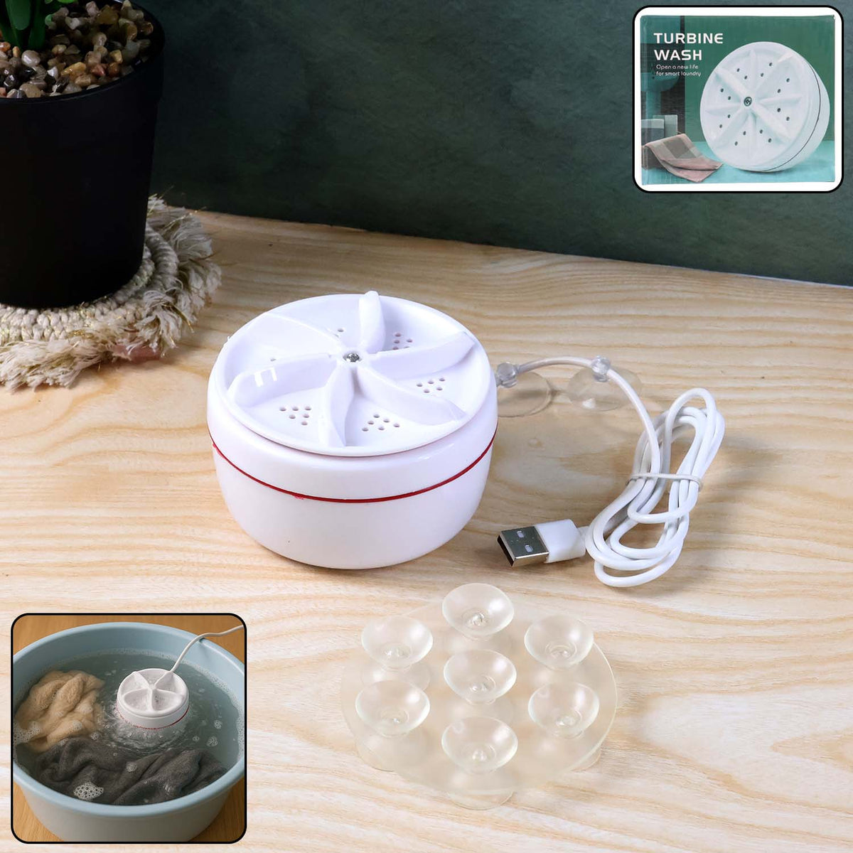 Mini Turbo Washing Machine â€“ Portable USB Washer for Home & Small Spaces
