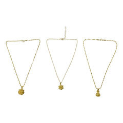 Elegant Gold Finish Floral & Traditional Pendant Necklace (1 Pc, Mix Design)