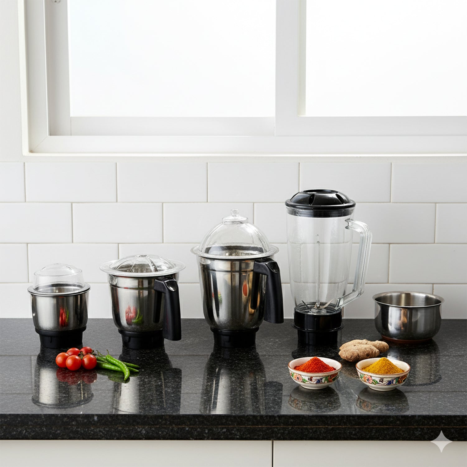 Orbit mixer grinder stainless steel jars