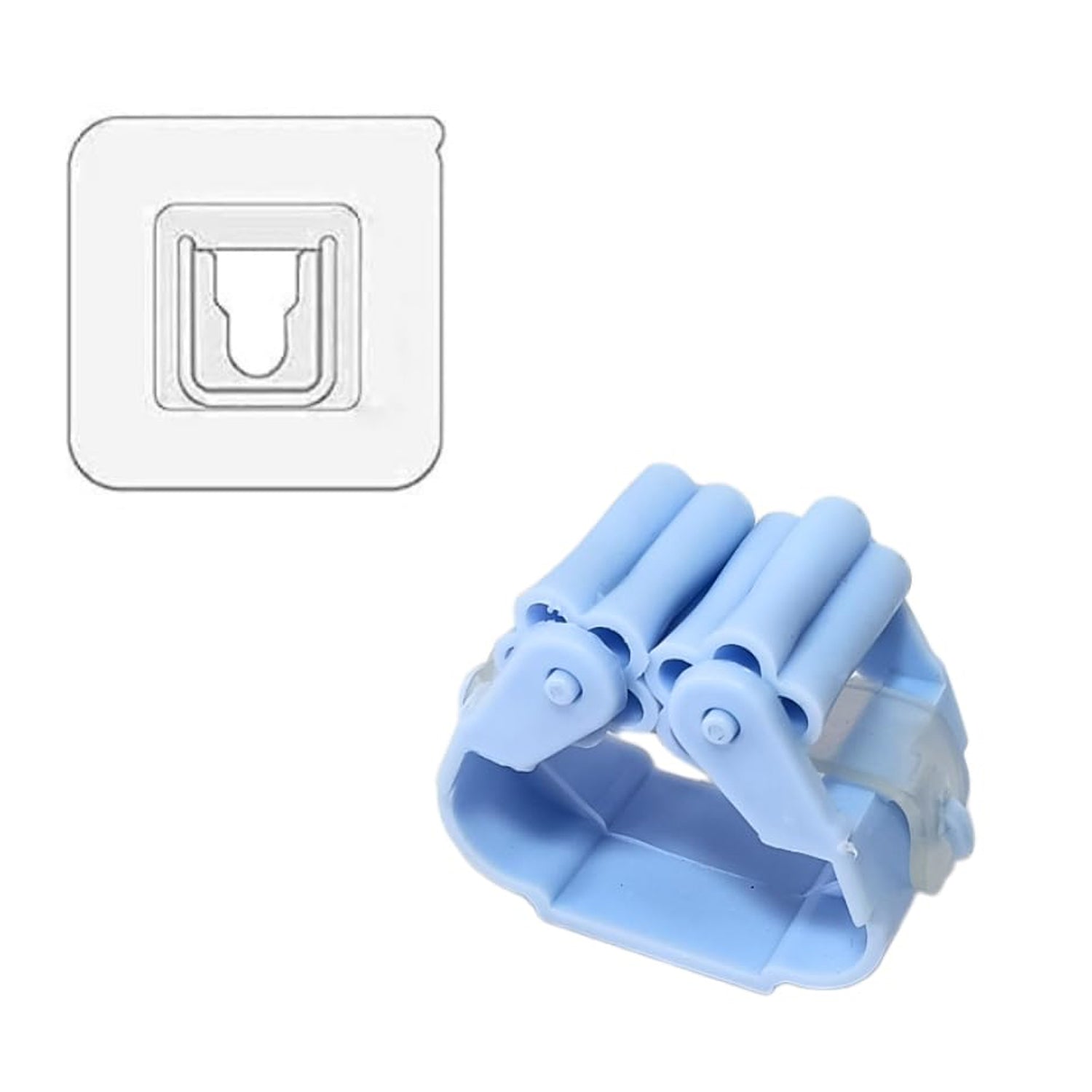 The durable plastic self-adhesive wall organizer in a modern home setting.
