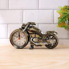 Close-up of motorcycle alarm clock face