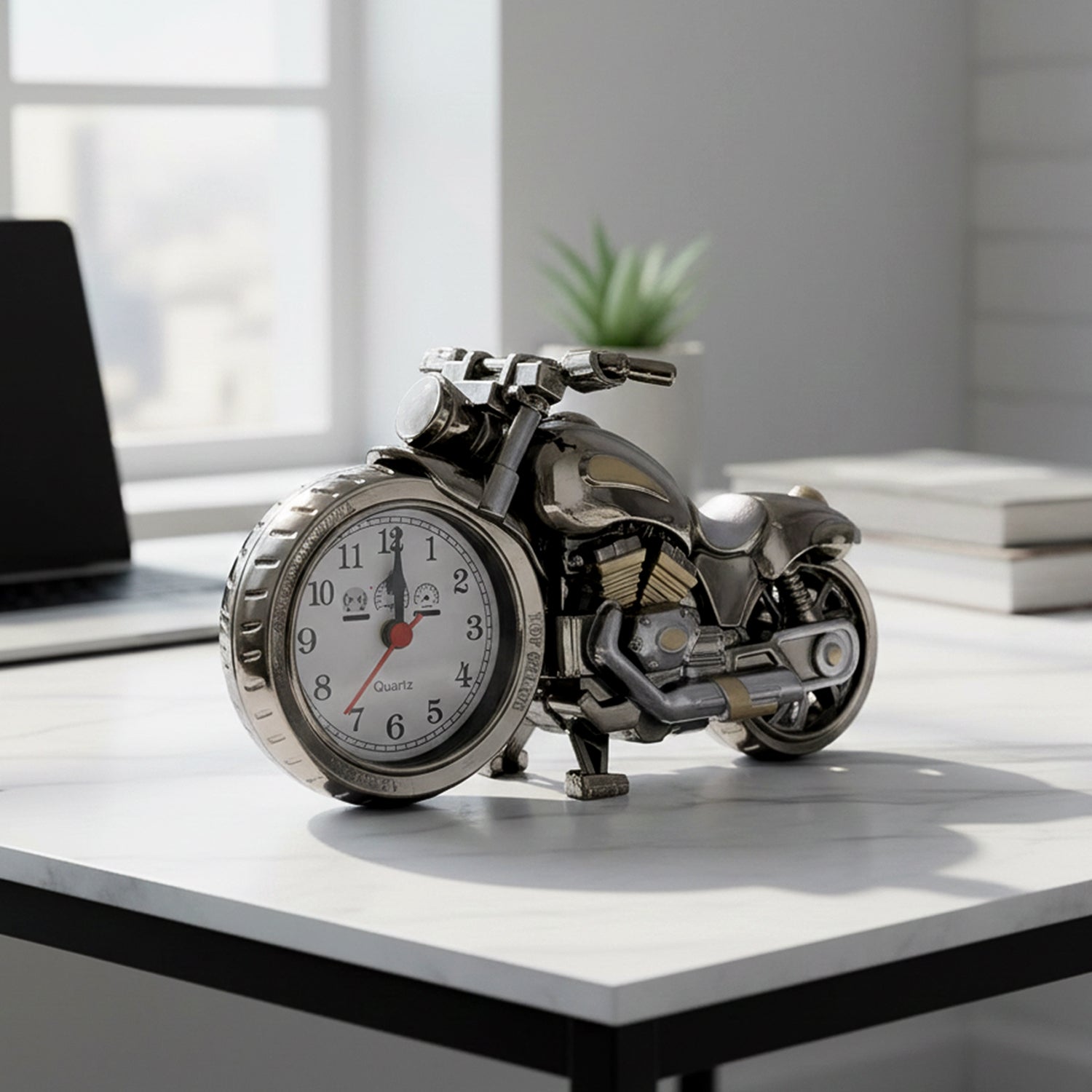 Decorative motorcycle motorbike alarm clock
