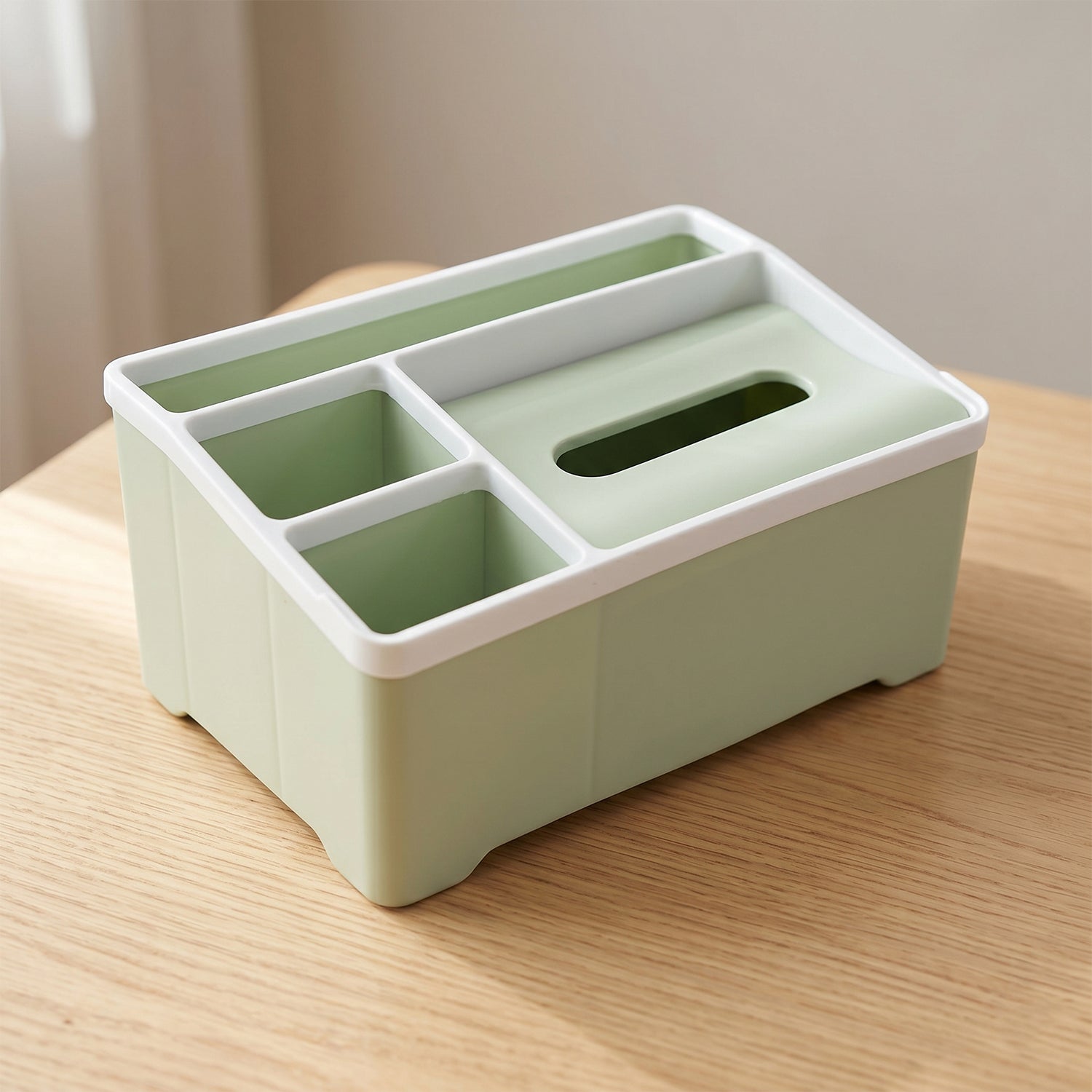 Plastic Organizer Box with Tissue Holder Compartments