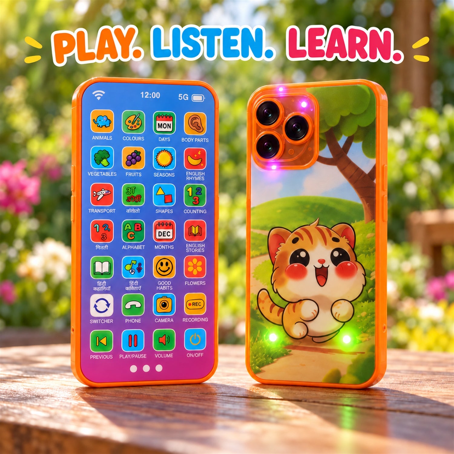 Activity view of kids learning mobile phone toy