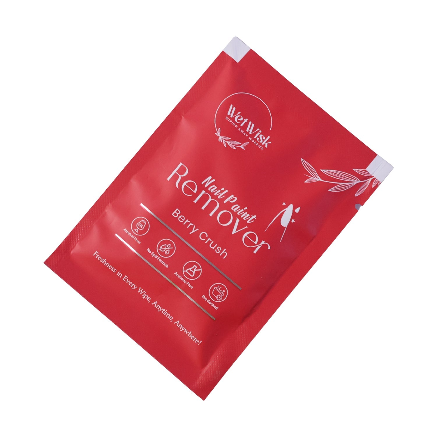 Wetwisk nail wipe with cuticle-safe formula