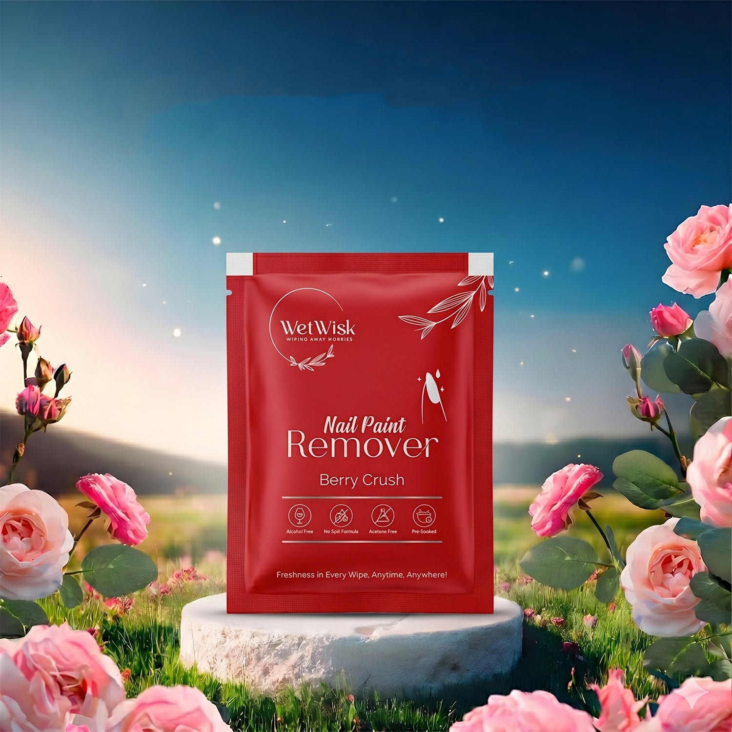 Wetwisk nail paint remover wipe for salon use