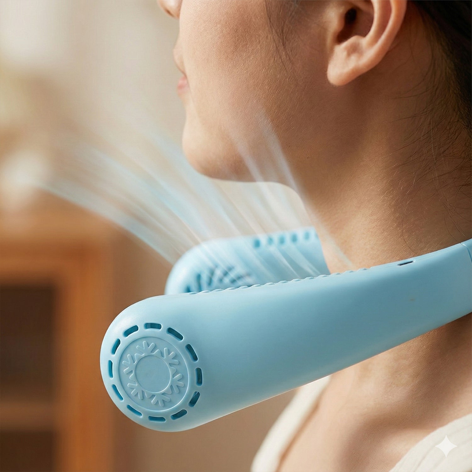 Comfortable wearable neck fan for indoor and outdoor cooling