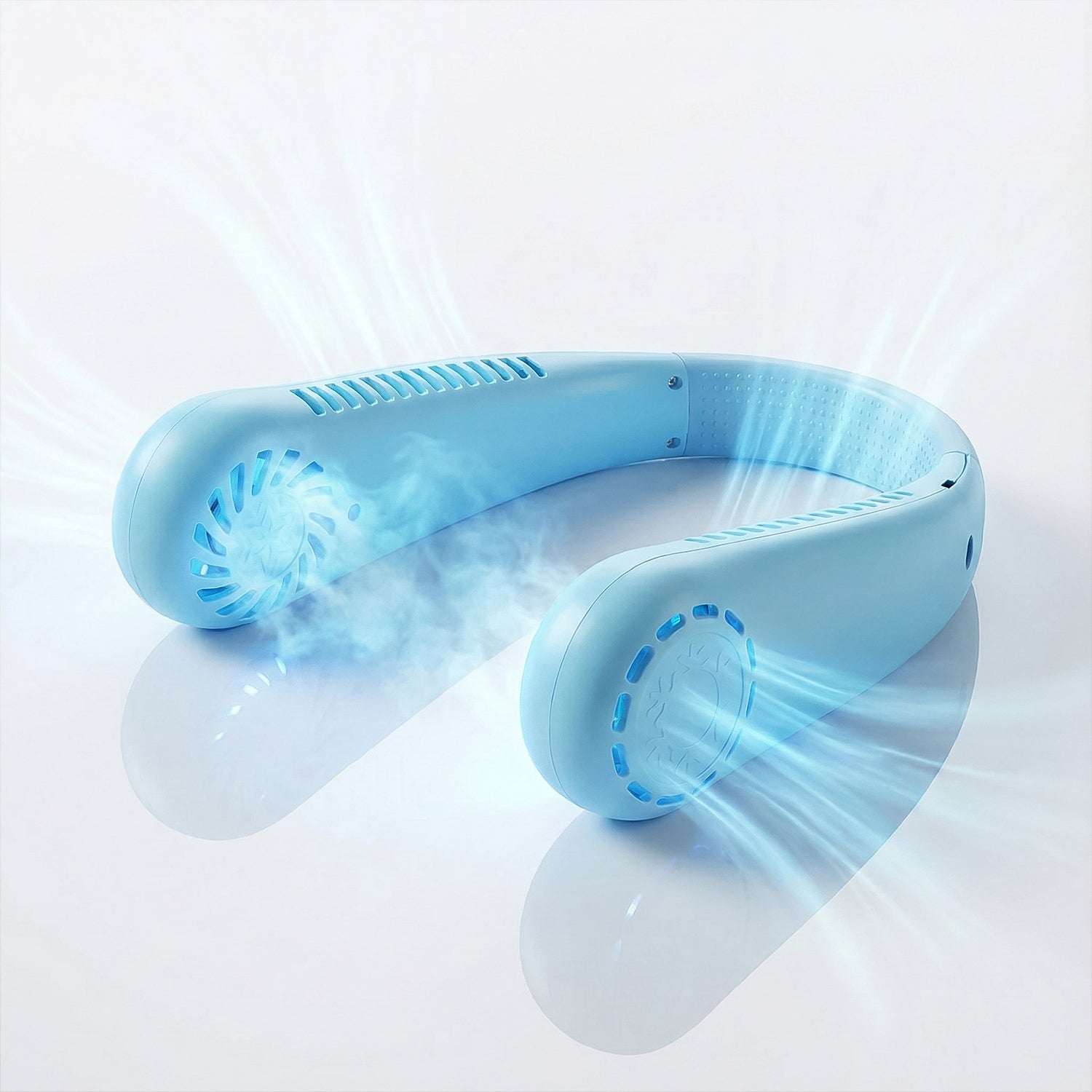 Adjustable airflow rechargeable neck fan for outdoor use