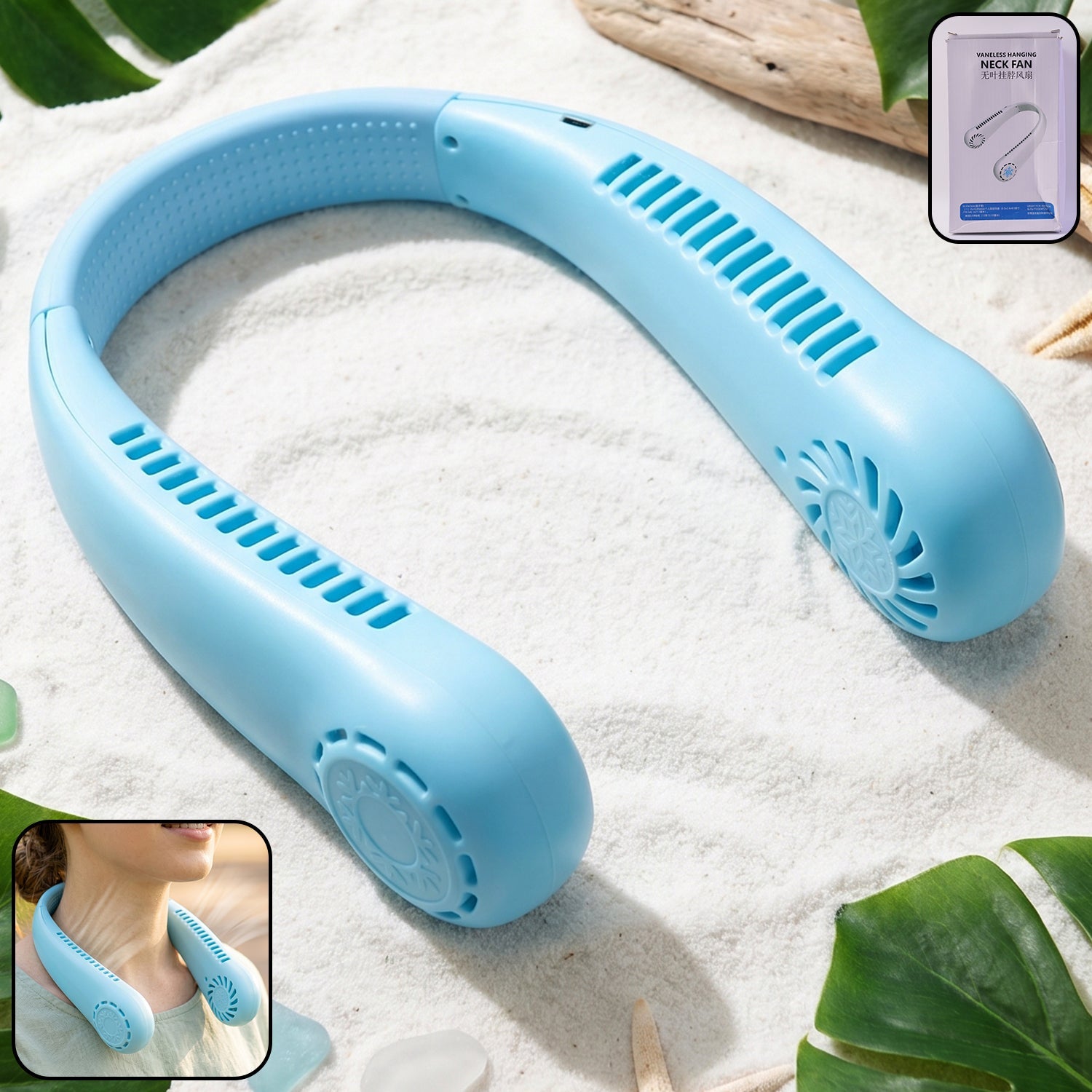 usb rechargeable neck fan