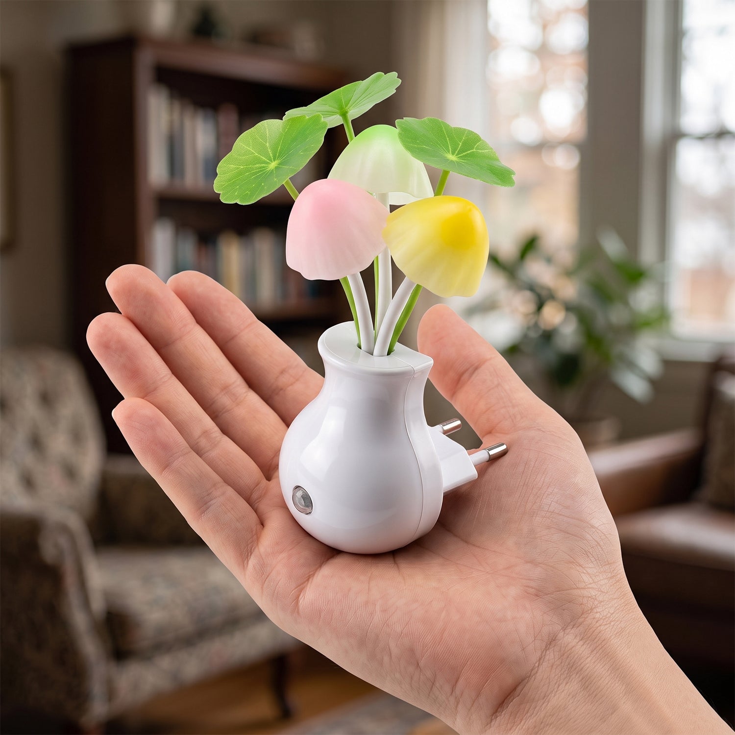 LED Dream Night Light, Auto ON / Off Sensor Mushroom Lamp (Multicolor)