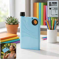 A5 Memo Shape Water Bottle 420 ML Slim Flat Portable (1 Pc)
