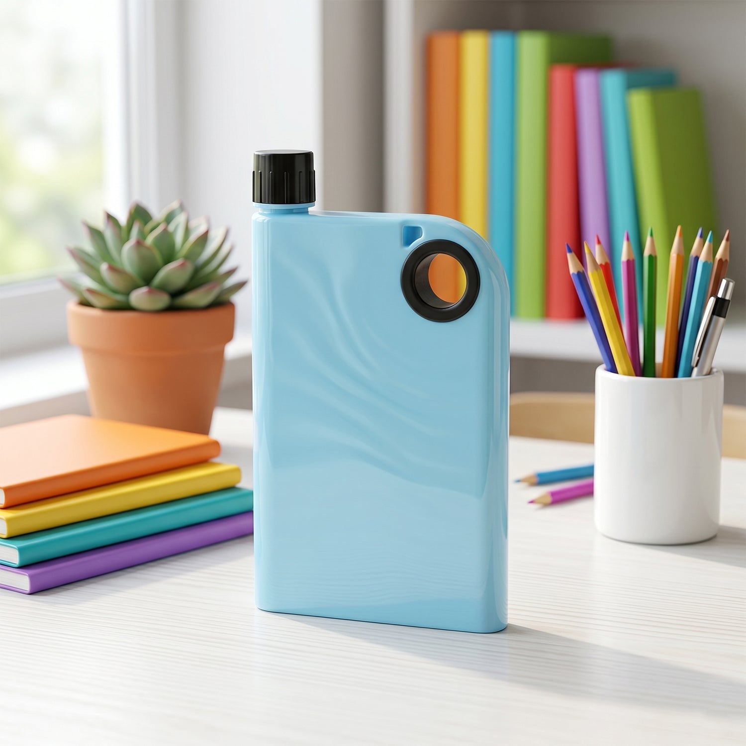 A5 Memo Shape Water Bottle 420 ML Slim Flat Portable (1 Pc)