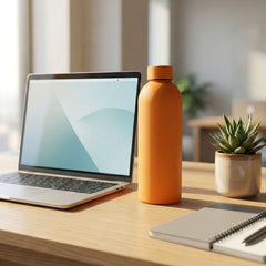 Stainless Steel Double Wall Vacuum-Insulated Drink Water (Orange / 500 ML Approx)