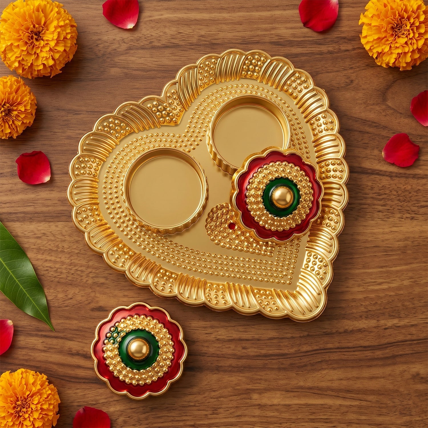 Stylish and functional kumkum holder with compartments for pooja items