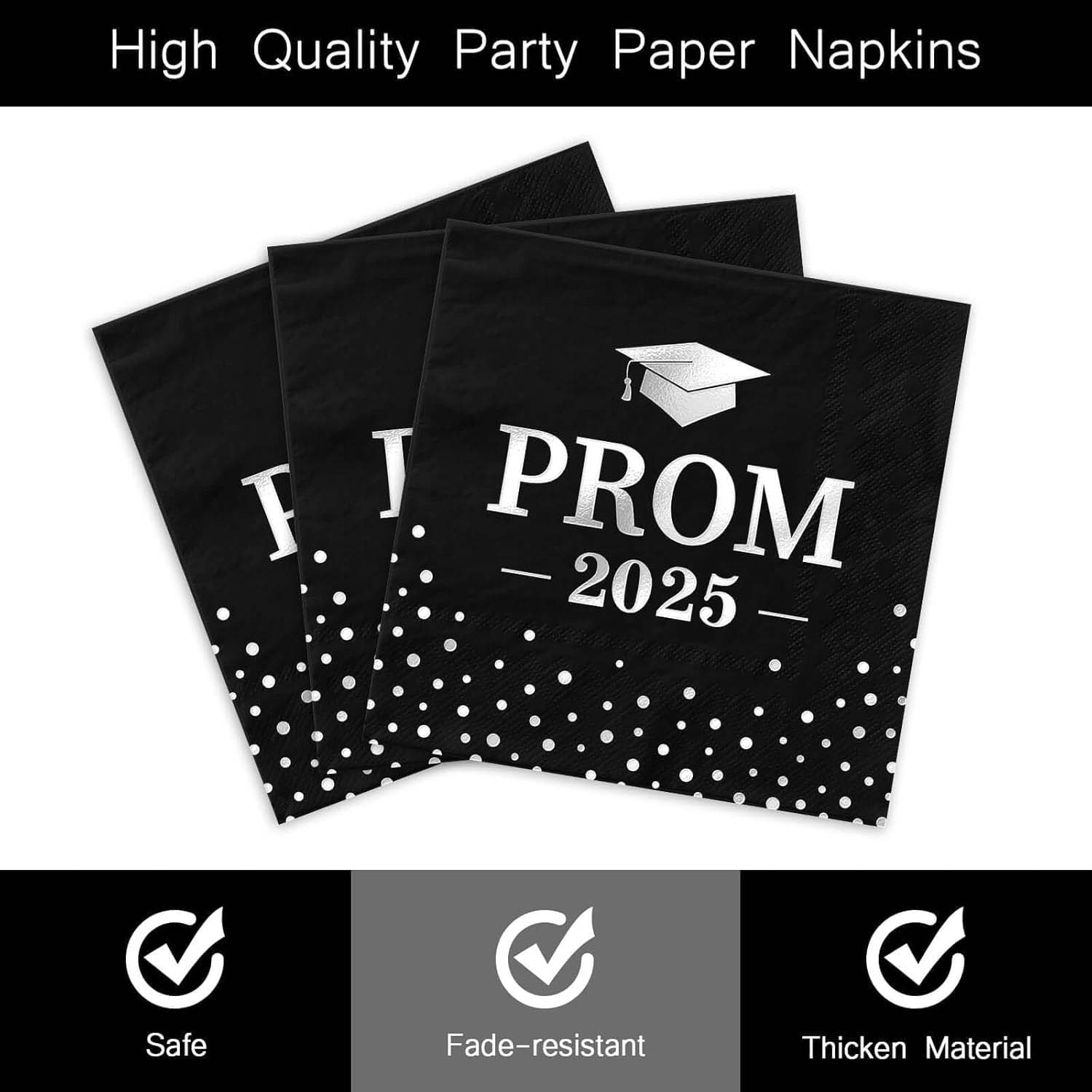 Prom 2025 Party Napkins (33 x 33 Cm / 100 Pc)
