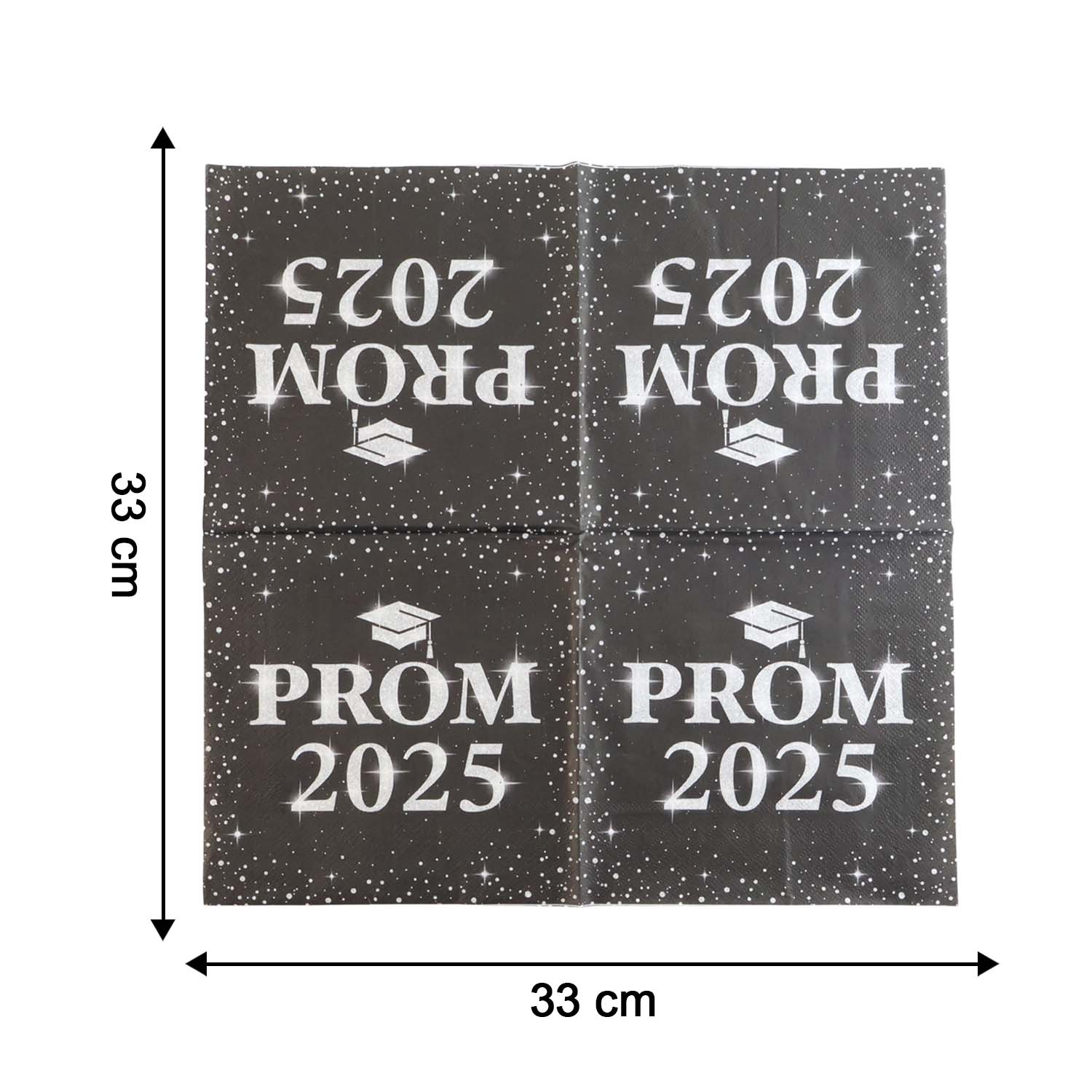 Prom 2025 Party Napkins (33 x 33 Cm / 100 Pc)