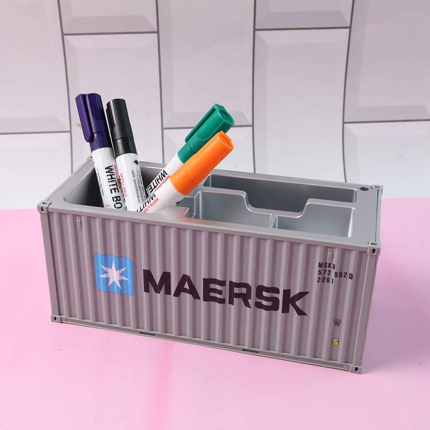 Container-Style Multi-Compartment Desk Organizer (1 Pc)