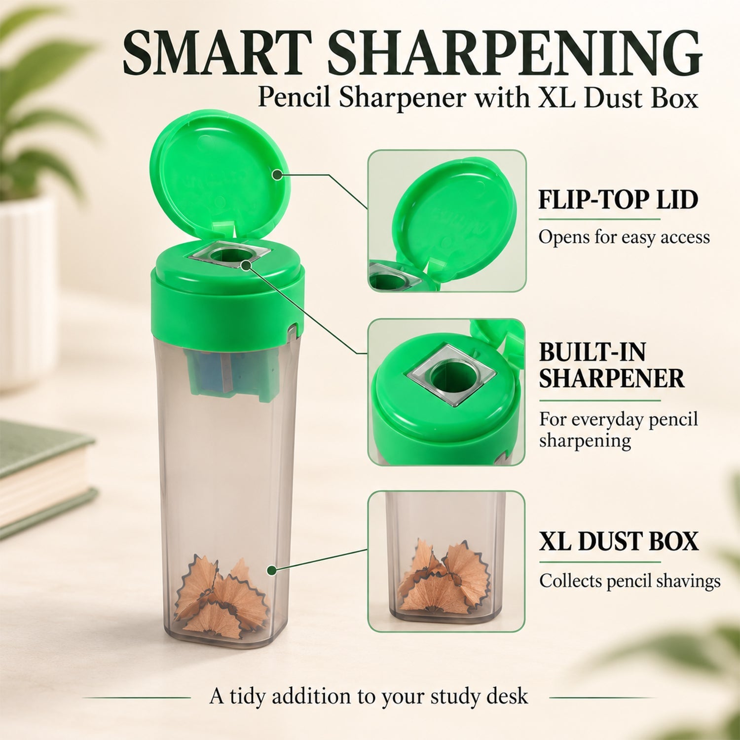 Camlin Green Container Pencil Sharpener
