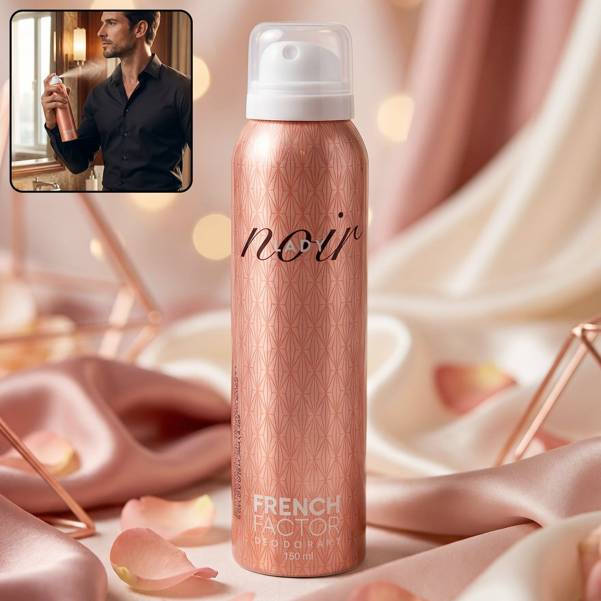 French Factor Lady Noir Deodorant Body Spray 150ml bottle front