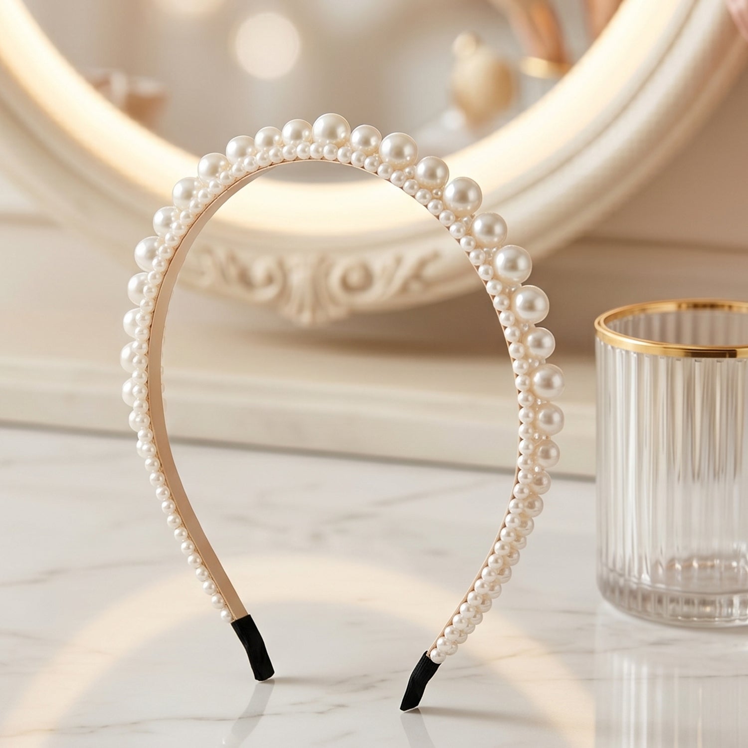 Elegant Pearl Studded Hairband for Women Daily Wear Headband (1 Pc)