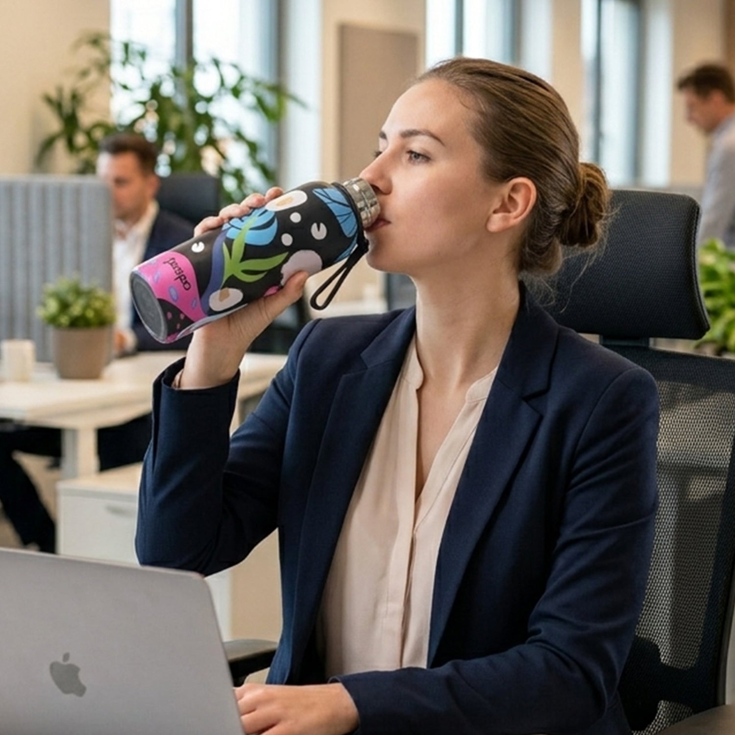 Pexpo Stainless Steel Printed Water Bottle 800 ML Approx (1 Pc)