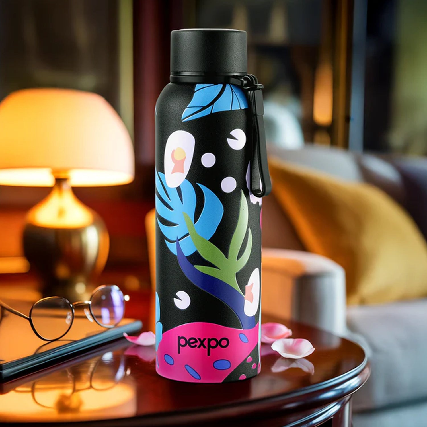 Pexpo Stainless Steel Printed Water Bottle 800 ML Approx (1 Pc)