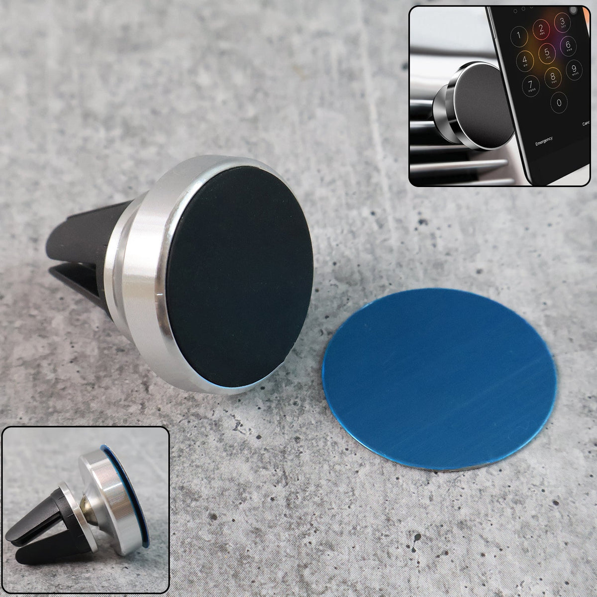 360Â° Rotating Magnetic Phone Holder on car dashboard