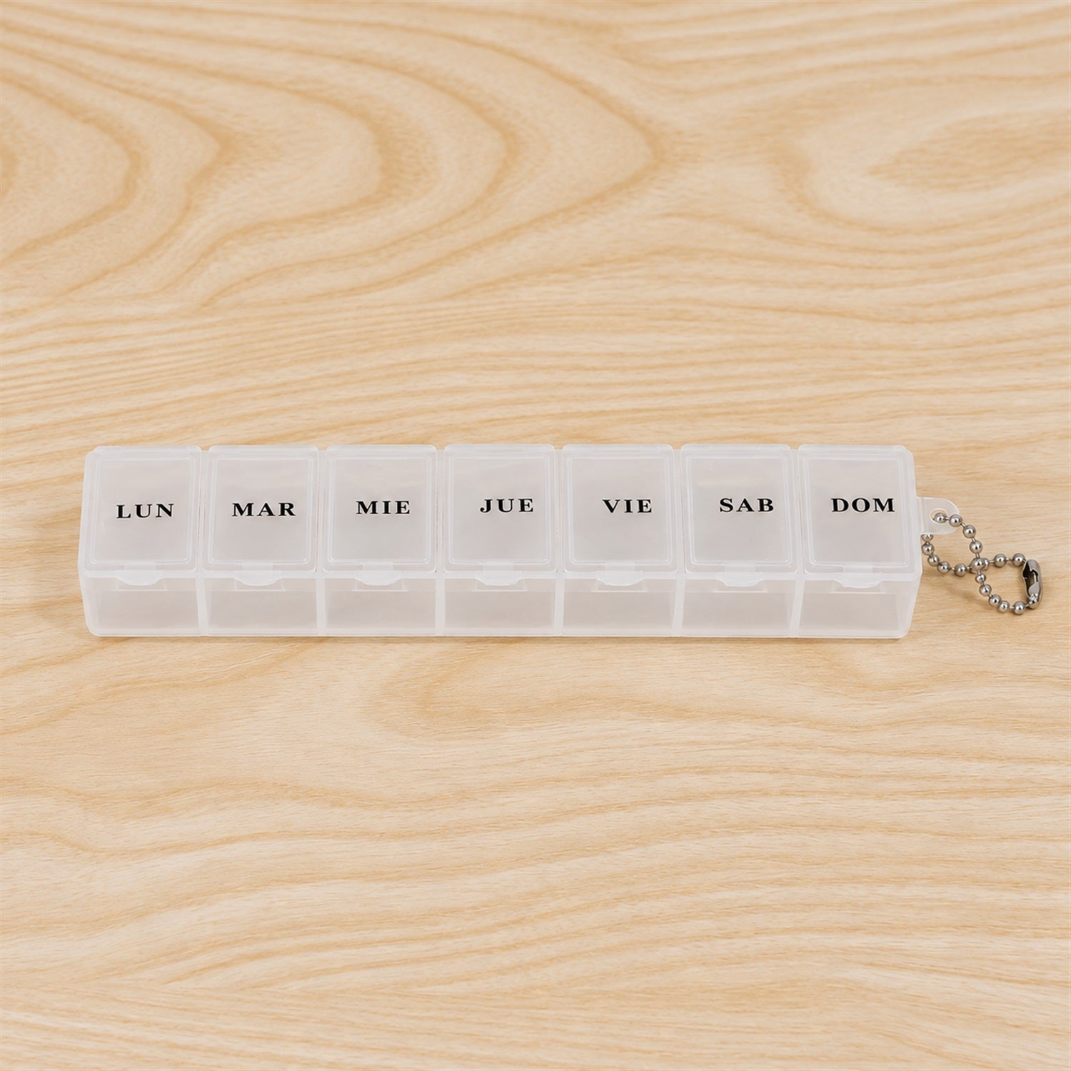 A closer look at medicine pill box.