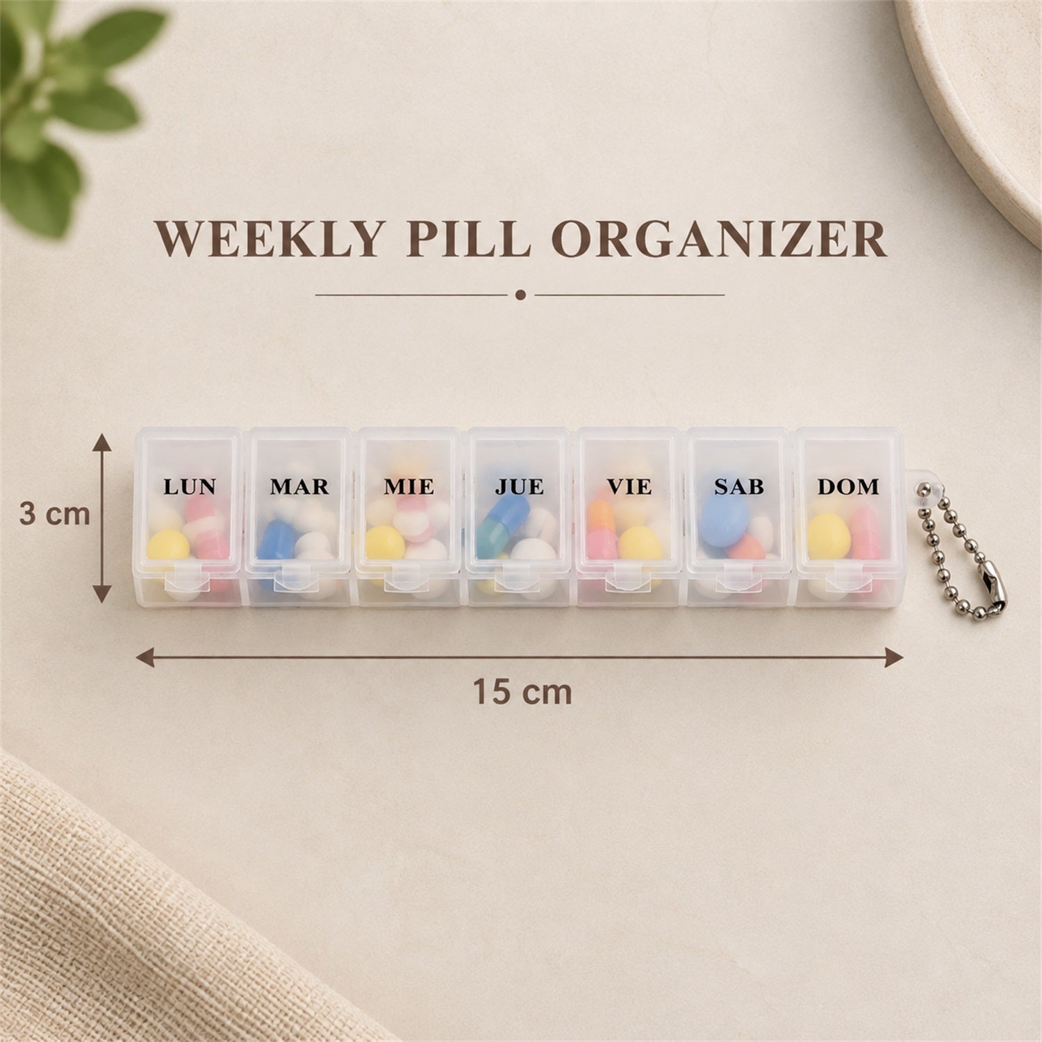 Features of medicine pill box.