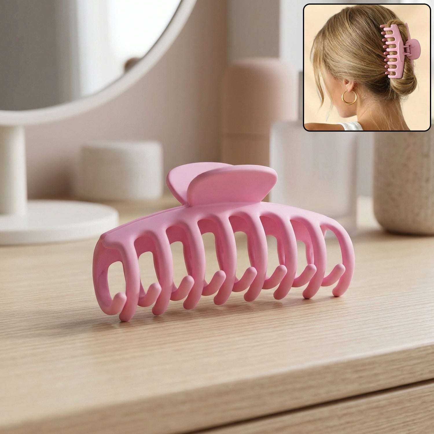 Pink hair claw clip from DeoDap