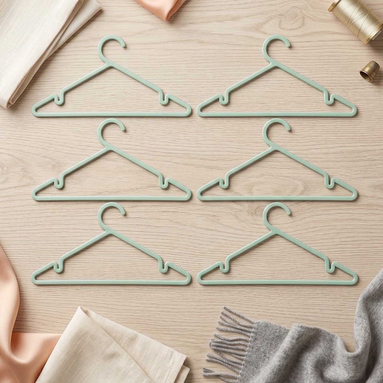 Durable plastic garment hanger close-up