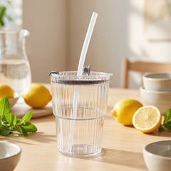 Plastic Tumbler with Lid â€“ 450ml Reusable, Clear & Leak-Proof