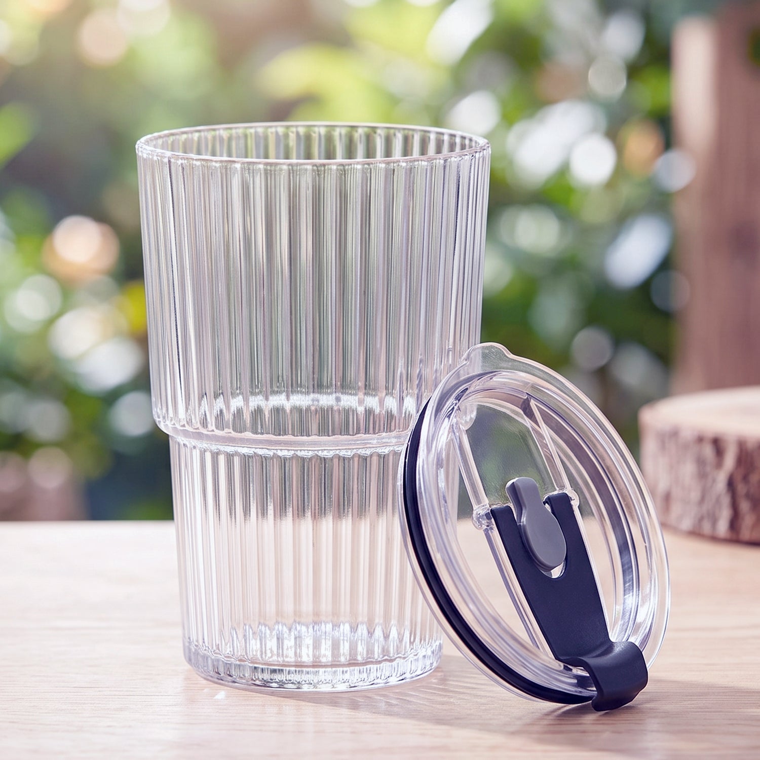 Plastic Tumbler with Lid â€“ 450ml Reusable, Clear & Leak-Proof