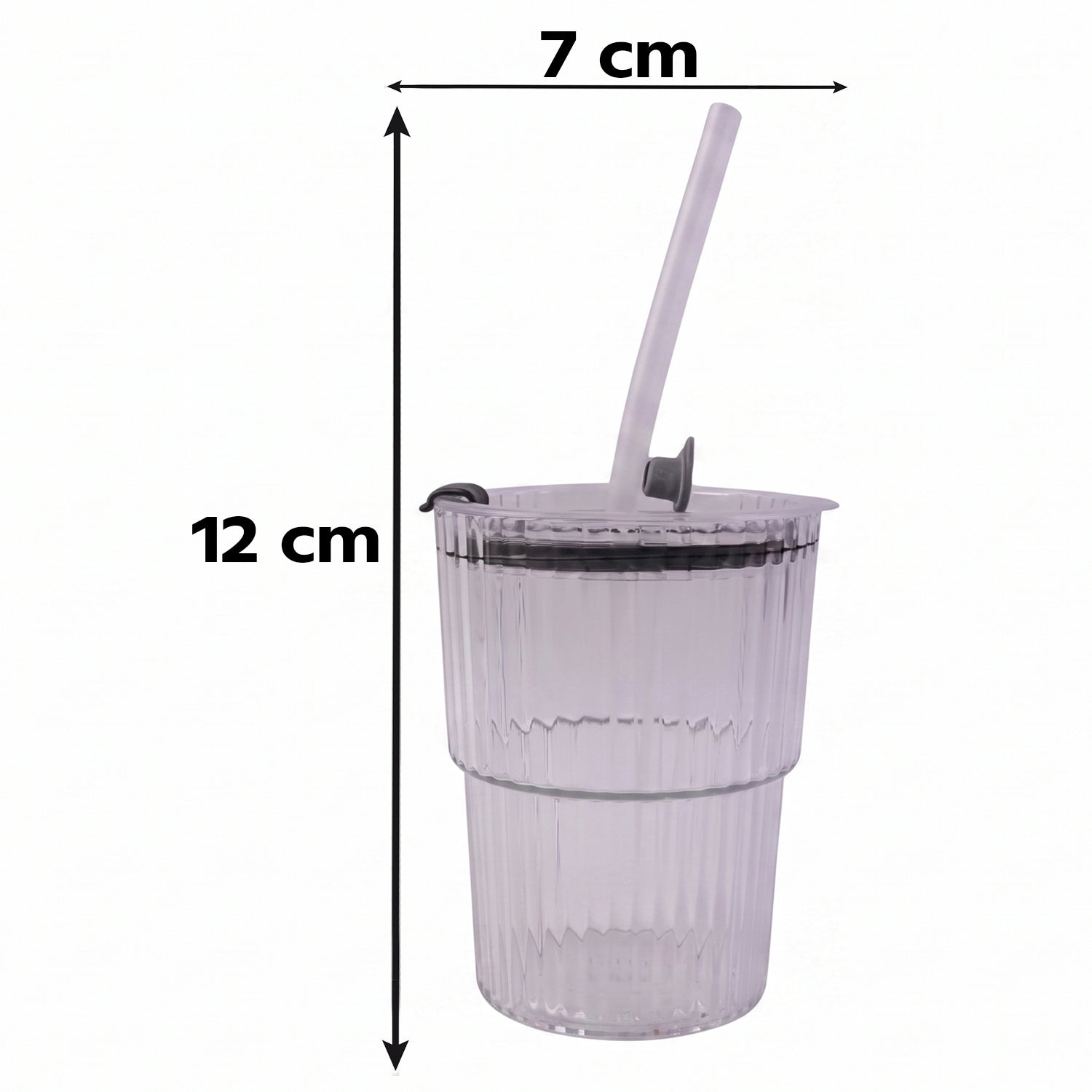 Plastic Tumbler with Lid â€“ 450ml Reusable, Clear & Leak-Proof