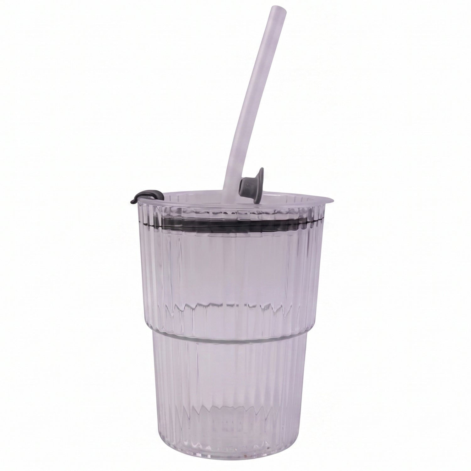 Plastic Tumbler with Lid â€“ 450ml Reusable, Clear & Leak-Proof