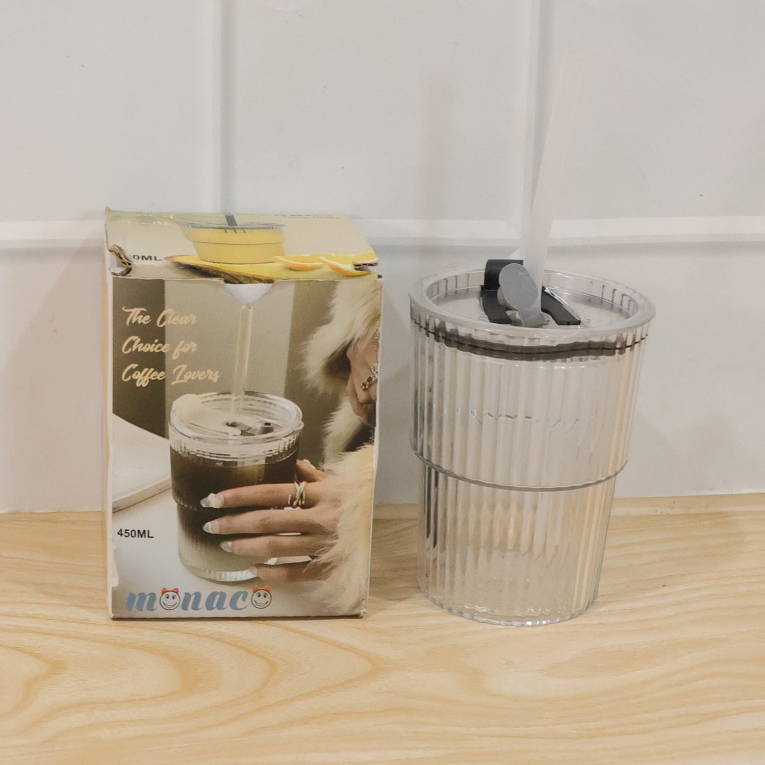 Plastic Tumbler with Lid â€“ 450ml Reusable, Clear & Leak-Proof