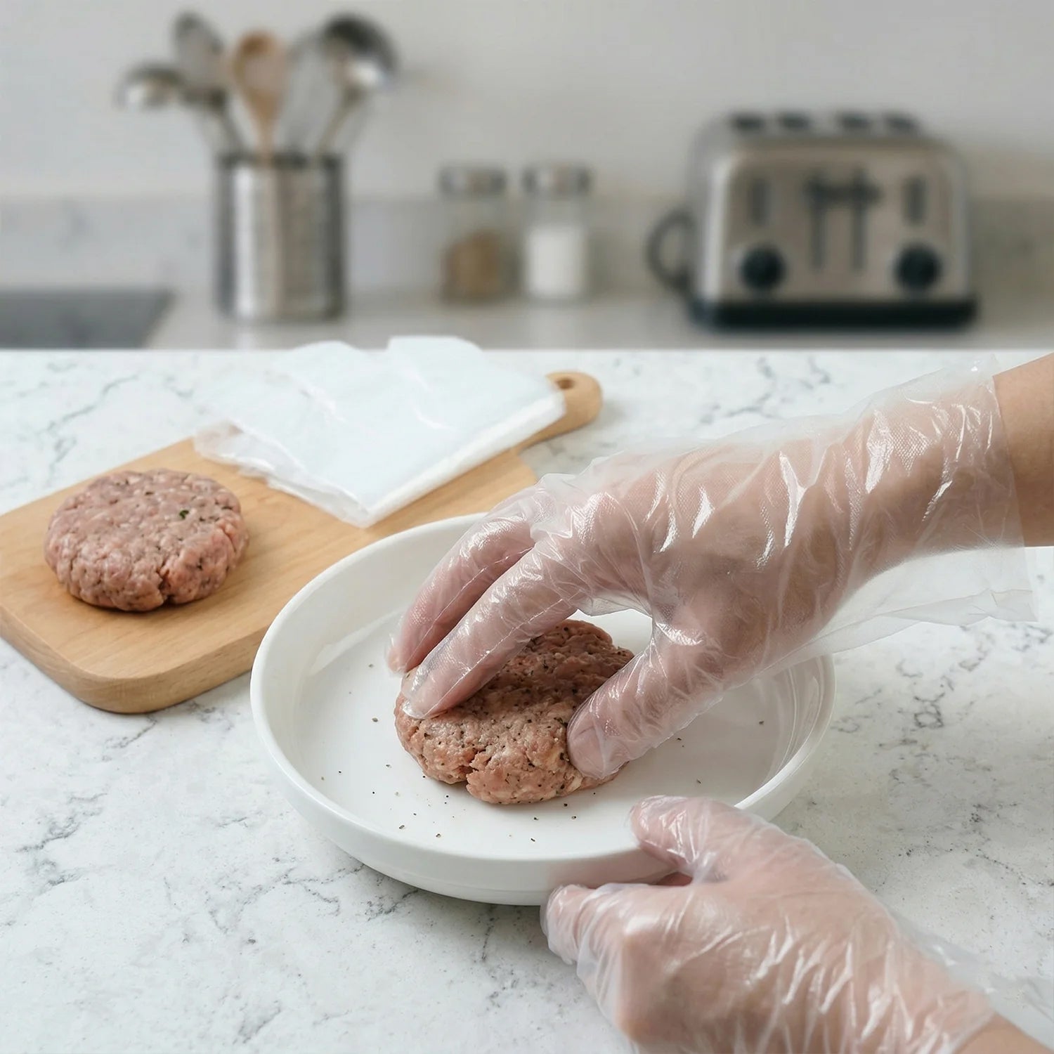 Disposable Plastic Gloves (100 Pc, Large)