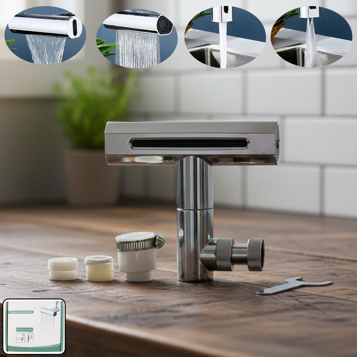 Universal plastic shower head with adjustable spray settings